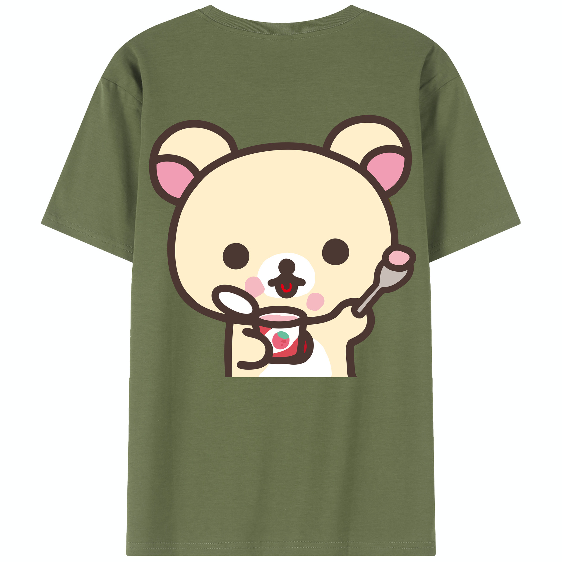 （画像用） リラックマ リラックマ キイロイトリ Rilakkuma Korilakkuma Kiiroitori 綿100％半袖Tシャツ（背面プリント）